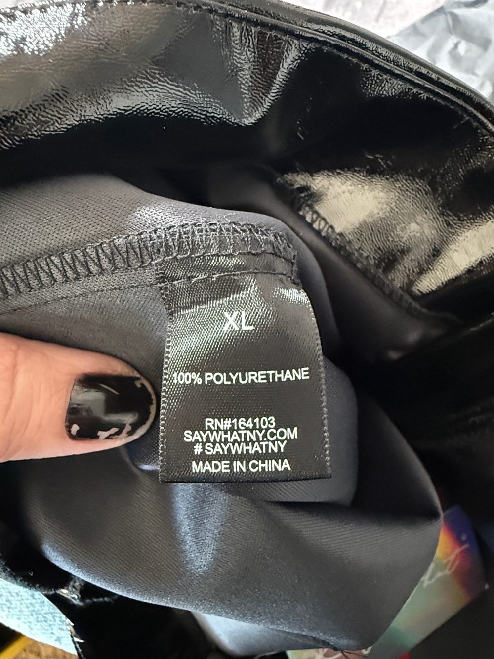 NWT SAY WHAT PVC VINYL ZIPPER CIGARETTE PANTS - Picture 7 of 8